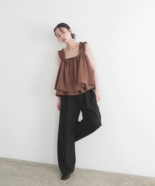 フリルトップス （PP） フリル付きニットトップス - ブラウン/モール | ZARA Japan / 日本