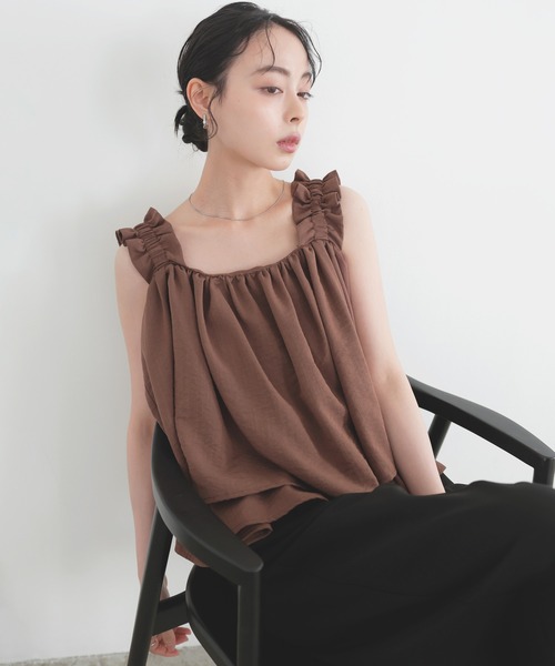 LIAN キャミソール フリルギャザーデザイントップス : ZOZOTOWN