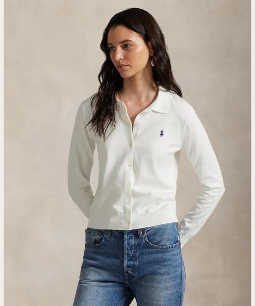 【S】新品タグ付き Polo by Ralph Lauren 半袖カーディガン白 新品タグ付】 ポロ ラルフローレン ケーブルニット半袖