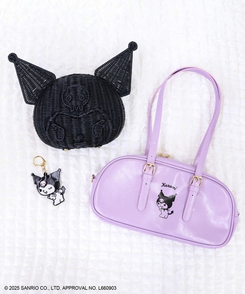 902 美品　クロミ kuromi カゴ トートバッグ カゴバッグ　ハンドバッグ sanrio かごバッグ カゴバッグ サンリオキャラクターズ/クロミ