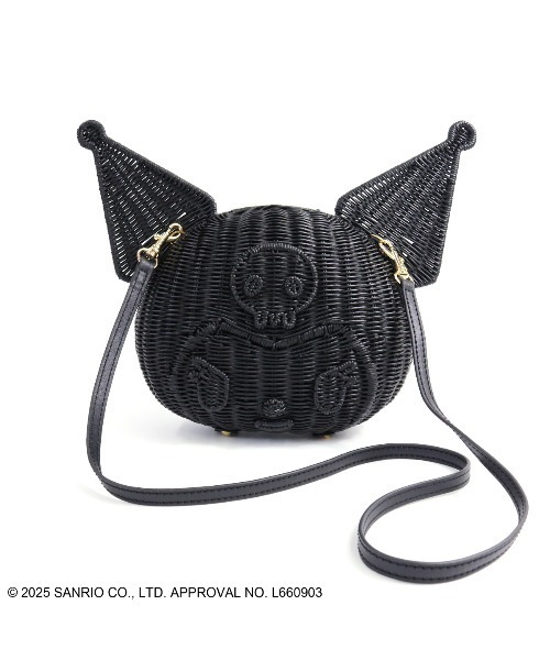 902 美品　クロミ kuromi カゴ トートバッグ カゴバッグ　ハンドバッグ sanrio かごバッグ カゴバッグ サンリオキャラクターズ/クロミ