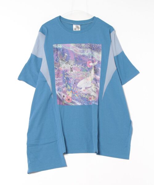 最大12%OFFクーポン ScoLar チュニック 152667：メルヘンな海とクジラ柄 シフォン トップス