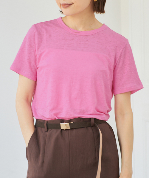 「IENA」 半袖カットソー FREE ピンク レディース IENA（IENA／レディースTシャツ、カットソー）（色：ピンク系