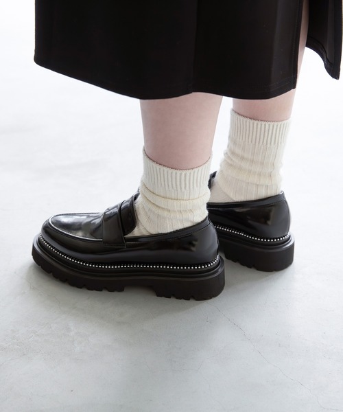 「menue」 シューズ 24.0cm ブラック レディース_画像9