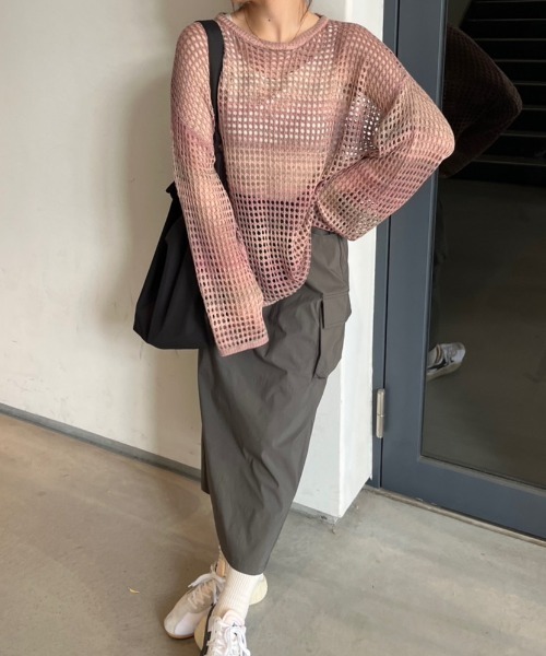 「nemne store」 長袖ニット MEDIUM ネイビー レディース_画像6