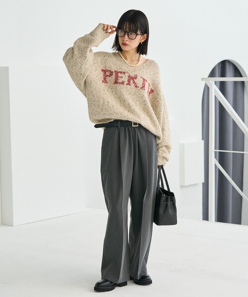 スローブイエナ　ラメVネックニット　ベージュ　未使用　タグなし　値下げ不可 FREAK'S STORE ニット セーター メランジ Vネックロゴニット