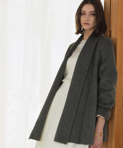 ELFRANK ノーカラーコート コート 「2025AW」「ウール90％＋アルパカ10