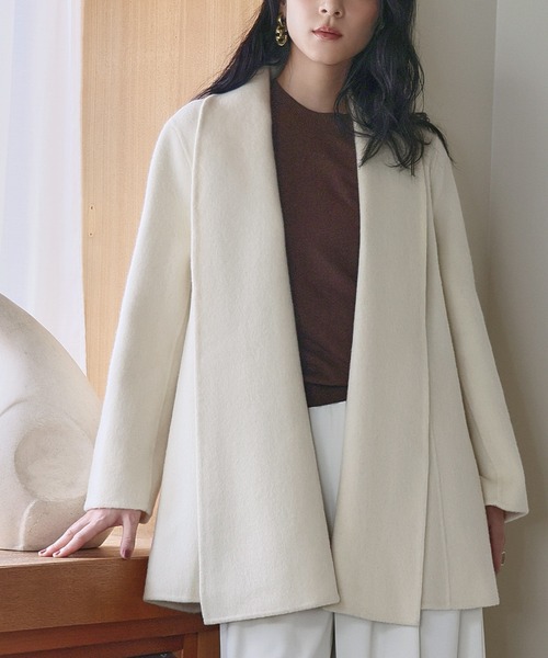 伊太利屋　ふわふわアルパカ　ウール　コート 伊太利屋 ふわふわアルパカ ウール コート 伊太利屋 ふわふわアルパカ