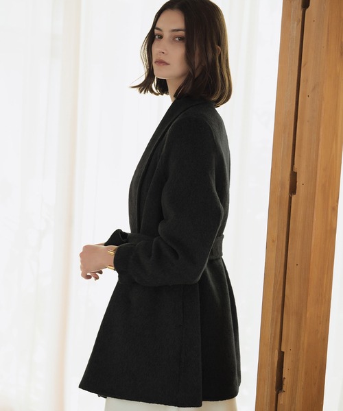 ELFRANK ノーカラーコート コート 「2025AW」「ウール90％＋アルパカ10