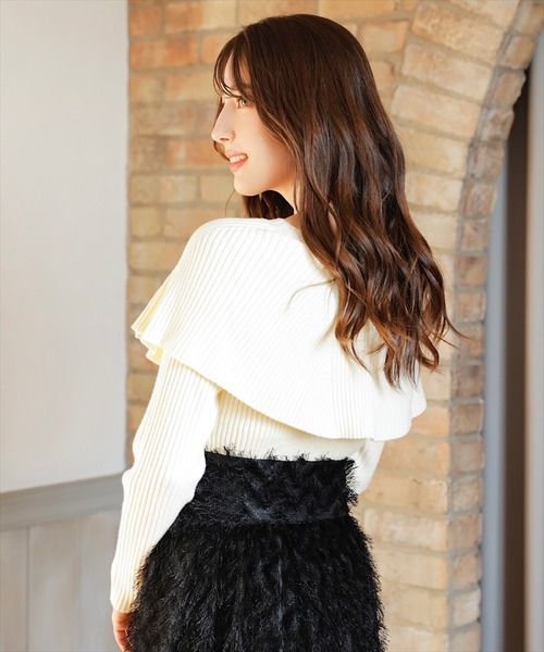 「SWINGLE」 長袖ニット MEDIUM ライトベージュ レディース_画像4