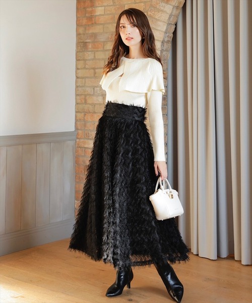 「SWINGLE」 長袖ニット MEDIUM ライトベージュ レディース_画像6