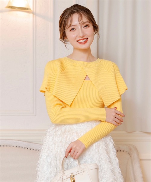 「SWINGLE」 長袖ニット MEDIUM ライトベージュ レディース_画像7