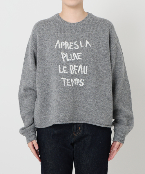 SLOBE IENA ニット セーター エンブロイダリーロゴニット レディース