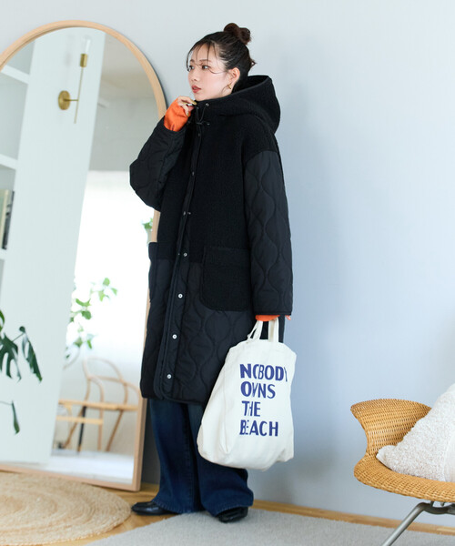 ※THRONE UNDERCOVER 18AW ボアフリースコート FREAK'S STORE コート アウター 限定展開 ボア×キルティング