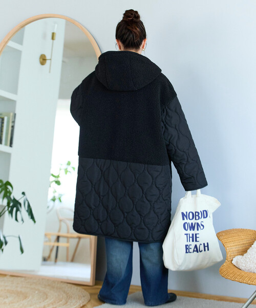 【AKTE 】⭐︎最終値下げ⭐︎ボア素材 ロングコート FREAK'S STORE コート アウター 限定展開 ボア×キルティング