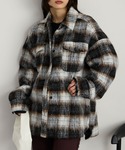 コート アウター シャギーチェック オーバーサ...の詳細画像2