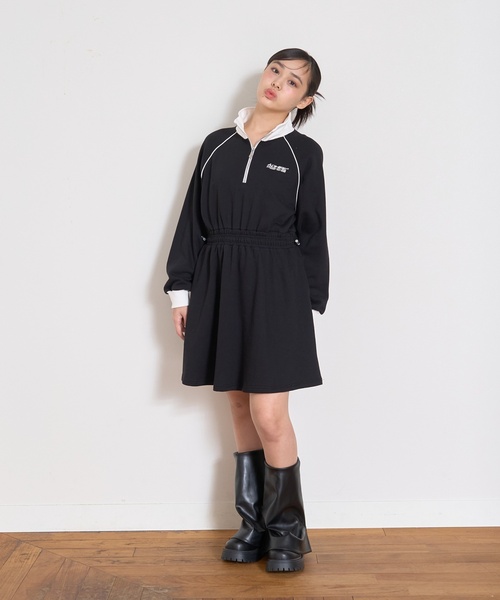 LOVETOXIC ワンピース 長袖トラックワンピース キッズ 子供服 女の子
