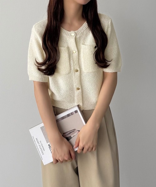 callautia（カラウティア） ニットカーディガン MEDIUM アイボリー