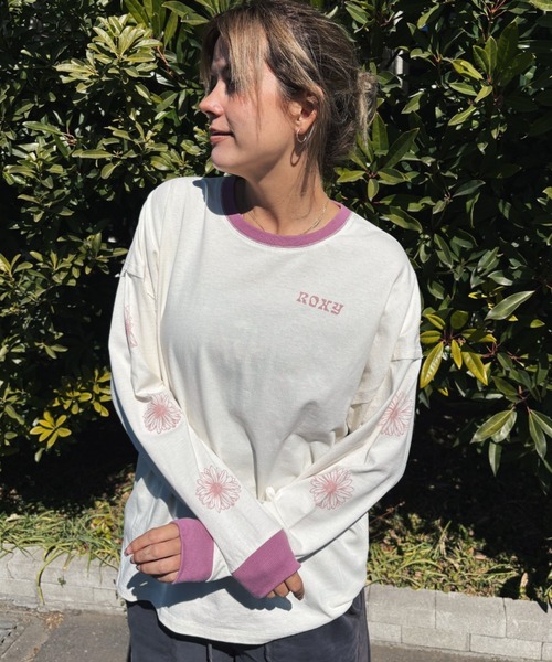 ROXY（ロキシー） tシャツ SEEKING MORE FUN/ロキシー袖プリント