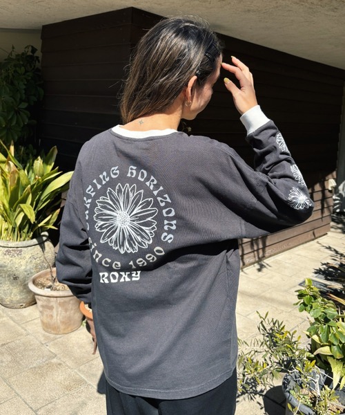 ROXY（ロキシー） tシャツ SEEKING MORE FUN/ロキシー袖プリント