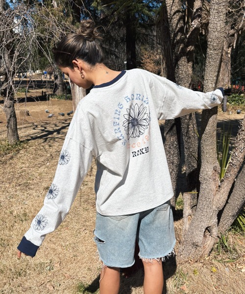 ROXY（ロキシー） tシャツ SEEKING MORE FUN/ロキシー袖プリント