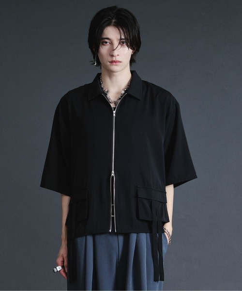 「Ellno Loset」 半袖シャツ SMALL ブラック メンズ_画像2
