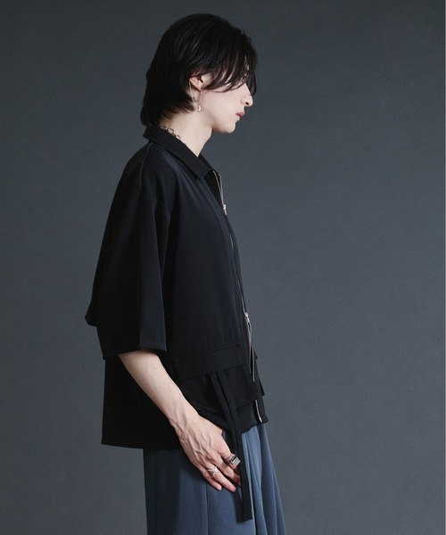「Ellno Loset」 半袖シャツ SMALL ブラック メンズ_画像3