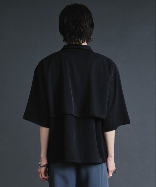 「Ellno Loset」 半袖シャツ SMALL ブラック メンズ_画像4