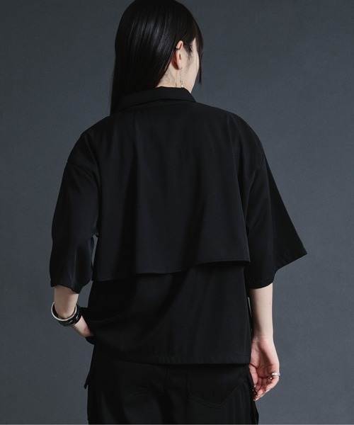「Ellno Loset」 半袖シャツ SMALL ブラック メンズ_画像9