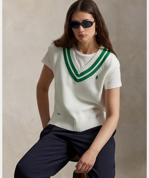 POLO GOLF ベスト ジレ コットンブレンド クリケット セーター