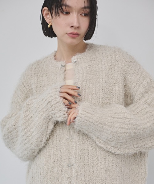 hunch（ハンチ） カーディガン シャギー ニットカーディガン