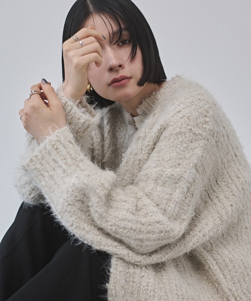 hunch（ハンチ） カーディガン シャギー ニットカーディガン