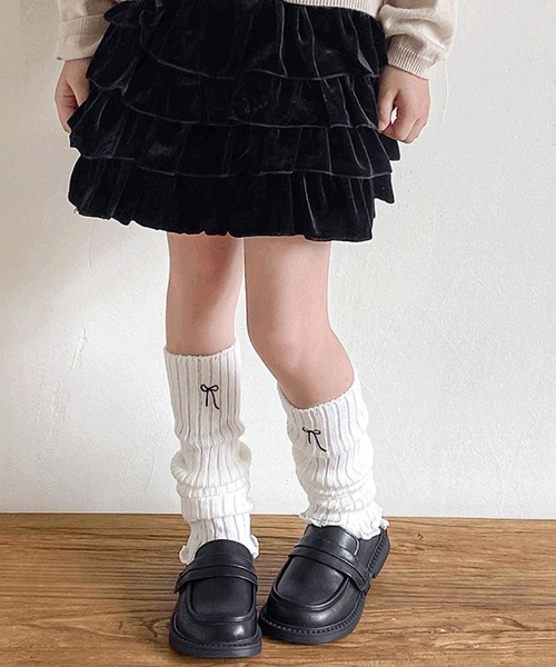 VIBGYOR レッグウォーマー lulunoix/リボン刺繍レッグウォーマー