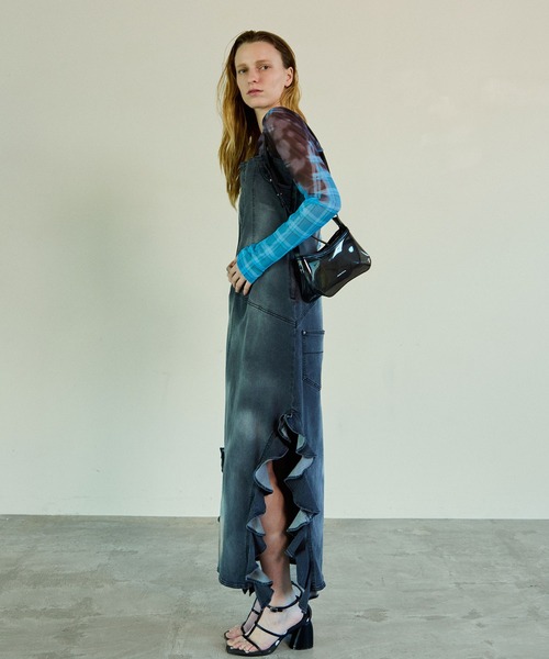ワンピース Frill Denim Dress/フリルデニムワンピース