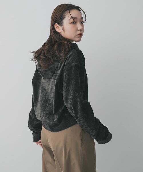 SENSE OF PLACE by URBAN RESEARCH パーカー ベロアジップフーディ