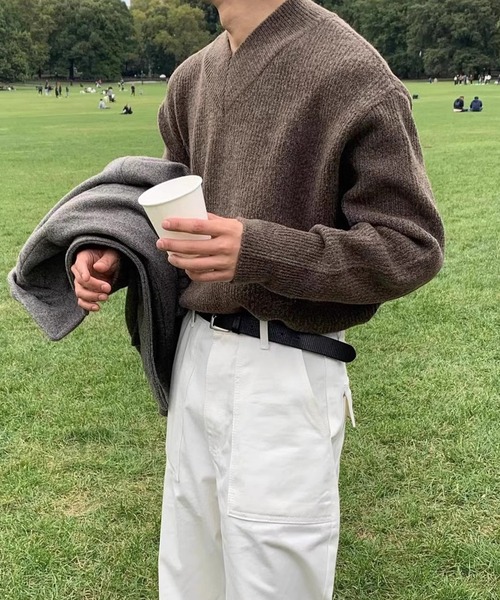 「aimoha」 長袖ニット MEDIUM ブラック メンズ_画像4