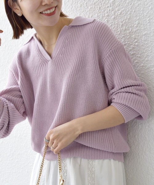 SHIPS any ニット セーター any:「手洗い可能」コットン ミックス