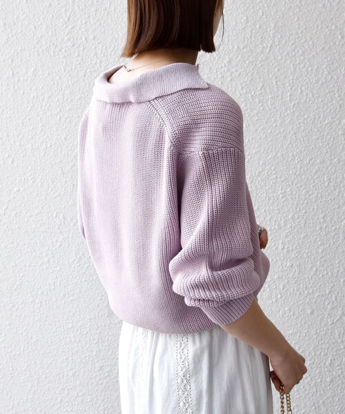 SHIPS any ニット セーター any:「手洗い可能」コットン ミックス