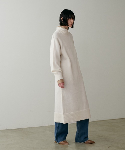 「LARUTA」 ニットワンピース FREE モカ レディース_画像6