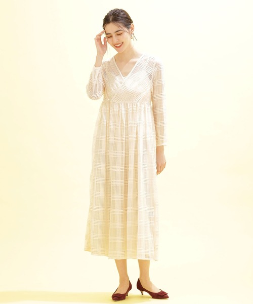 「kaene」 長袖ワンピース FREE ベージュ レディース_画像3