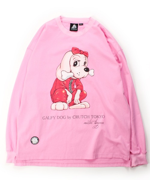 【希少】GALFY (ガルフィー) 愛犬家 Tee PINK boarder GALFY（ガルフィー） tシャツ 「GALFY/ガルフィー」リアル姉貴ロンTee