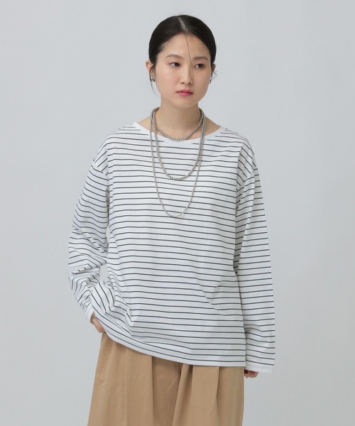 HYSRIC GLAMOUR 細ボーダー Lサイズ 長袖ロンT LEPSIM（レプシィム） tシャツ 細ピッチボーダーロンT 634629