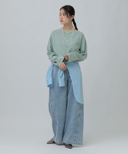 レプシィム　みわたら ボーダーカットソー　2枚セット レプシィムLEPSIMボーダーカットソー 5分袖 Tシャツ コットン - メルカリ
