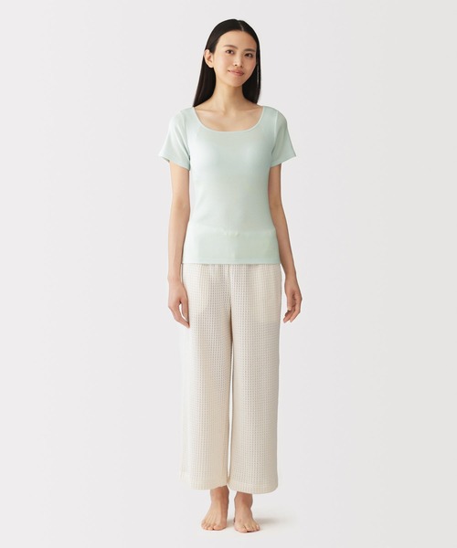 無印良品（MUJI） インナーシャツ 肌着 婦人 なめらかリブブラ半袖T
