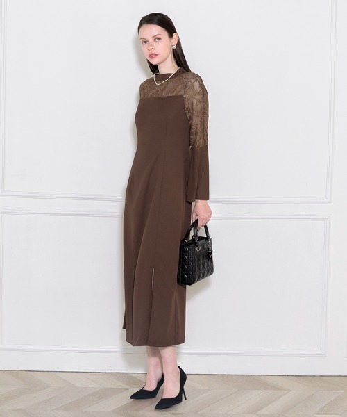 「Leja」 長袖ワンピース SMALL ブラウン レディース_画像8