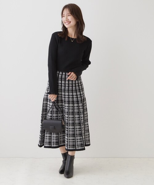 「couture brooch」 ドッキングワンピース 36 ダークブラウン レディース_画像2