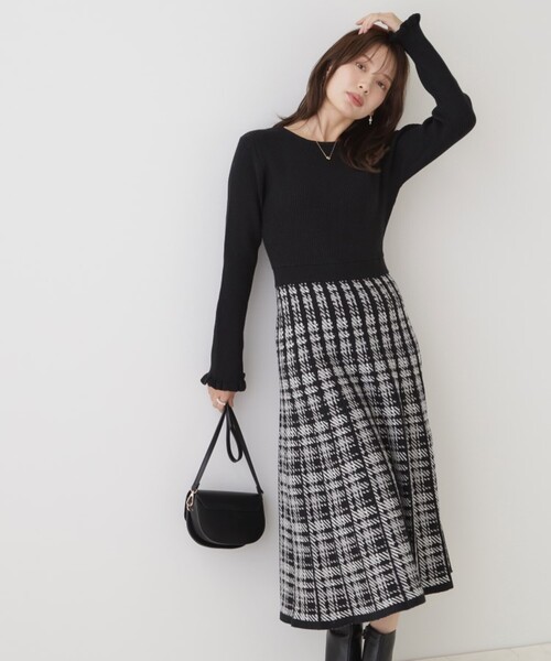 「couture brooch」 ドッキングワンピース 36 ダークブラウン レディース_画像5