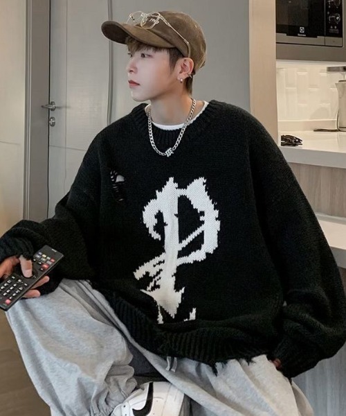 「MGV」 長袖ニット X-LARGE グレー メンズ_画像3
