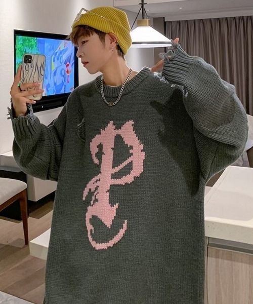 「MGV」 長袖ニット X-LARGE グレー メンズ_画像7