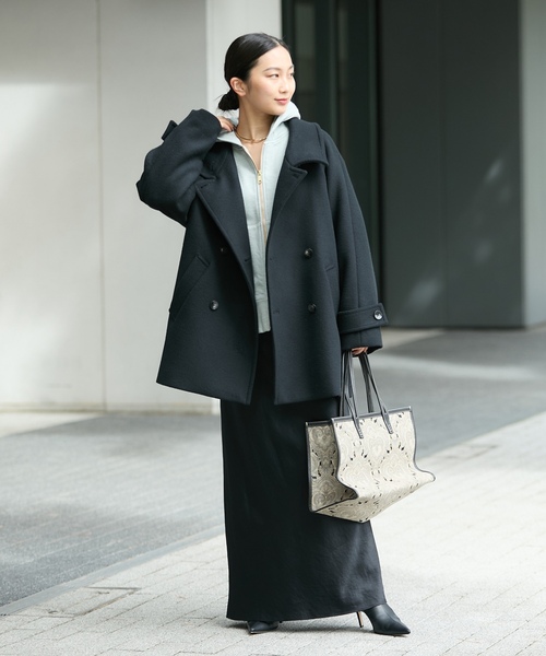 【JOURNAL STANDARD L'ESSAGE 】ブラックウールコート journal standard L'essage（ジャーナルスタンダード レサージュ